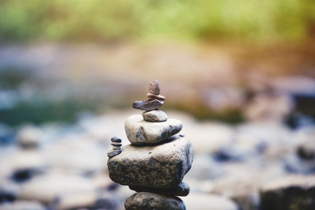 Balancing stones stacked on top of eachother